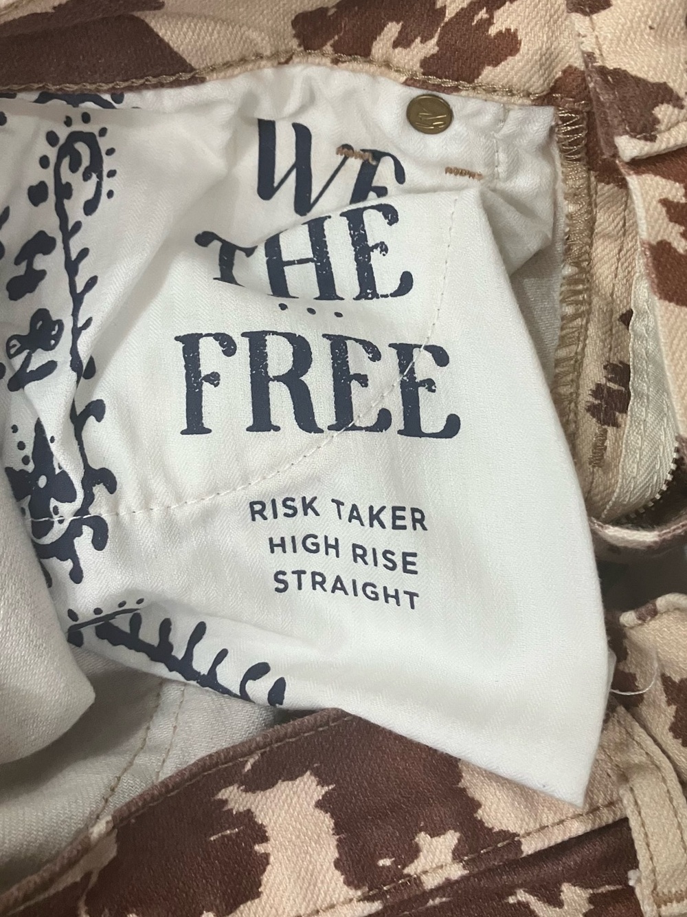 Free People 'We The Free' Risk Taker Printed Jeans - Picture 5 of 8